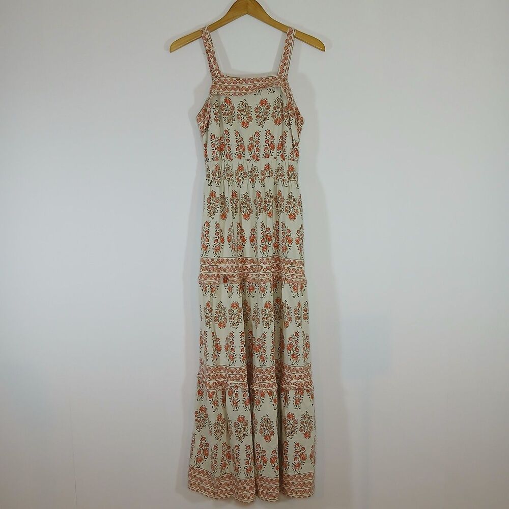 Sincerely Jules Floral Boho Maxi Dress Stretch Back Tiered Large